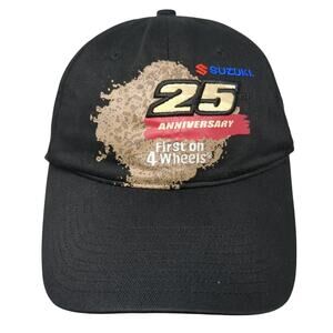 Suzuki 25 Anniversary First On 4 Wheels Strapback Baseball Cap Black One Size
